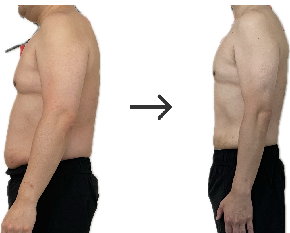 お腹周り痩せた人男性